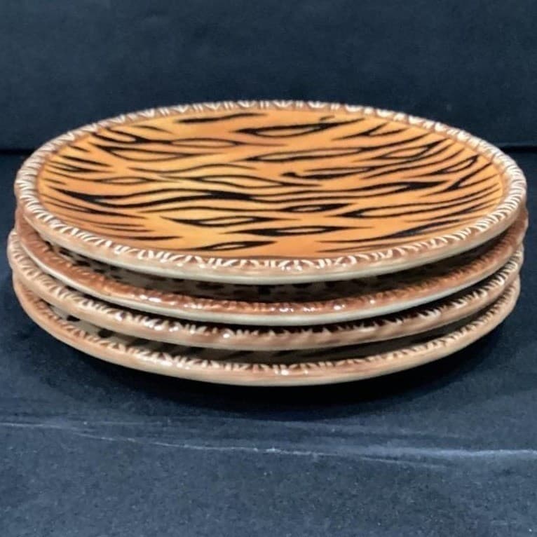 Ambiance Collection Safari Salad Plates, Set Of 4, Handmade Porcelain Dinnerware - Thumbnail 9