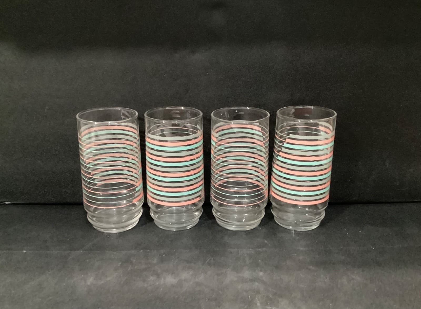 Vintage Indiana Glass 4pc 16oz Drinkware "Ascent" Pastel Colors Tumbler Glasses - Thumbnail 7