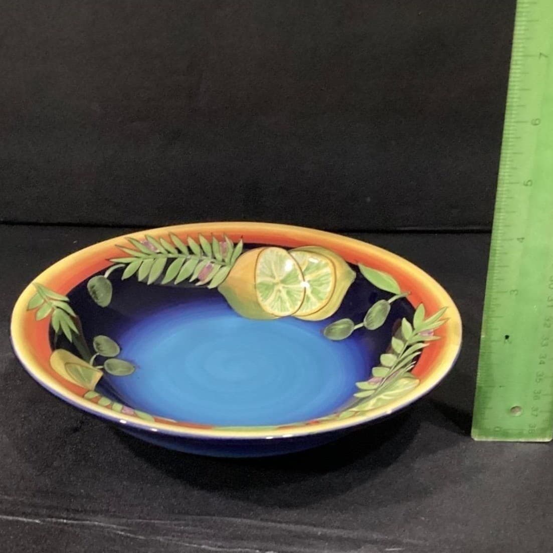 Laurie Gates Gates Ware Pasta Bowls, Set of 2, Lemon Lime Olives Ceramic Dishes - Thumbnail 3