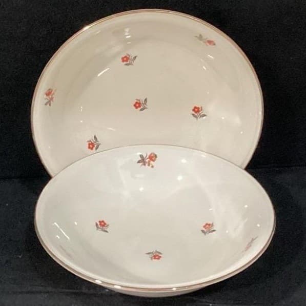 Cunningham & Pickett Cardinal Cereal Bowls, Set of 2, Vintage Floral Dinnerware - Thumbnail 7