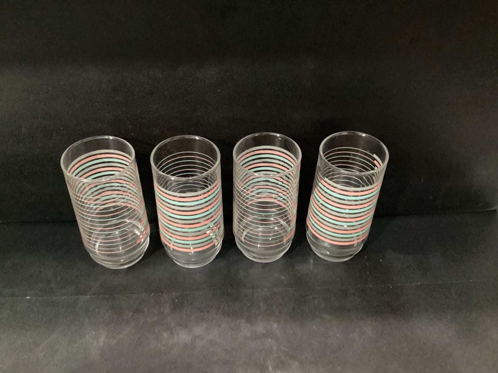 Vintage Indiana Glass 4pc 16oz Drinkware "Ascent" Pastel Colors Tumbler Glasses - Thumbnail 2