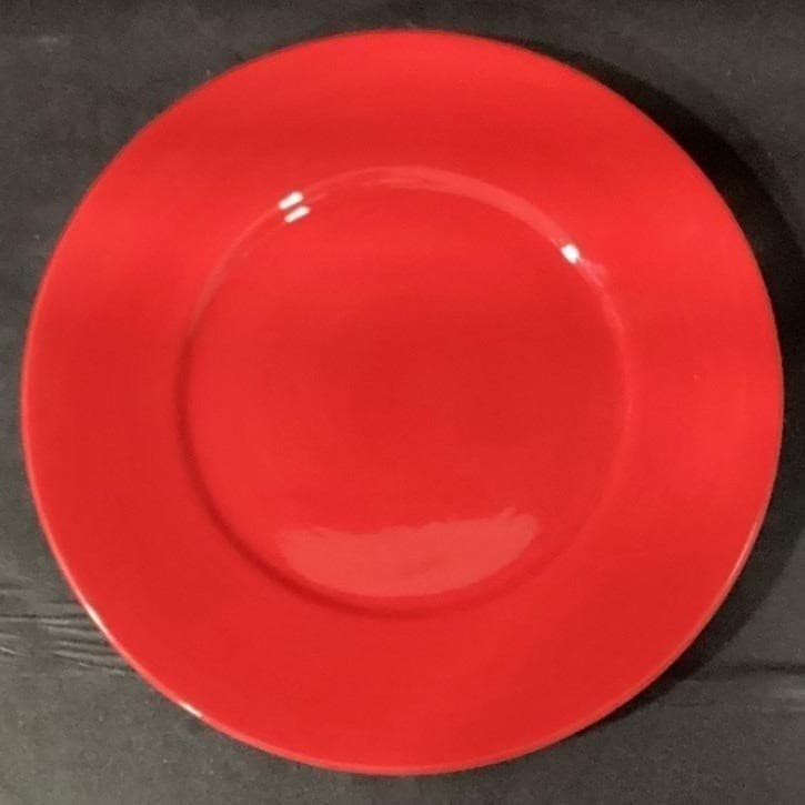 Tabletops Gallery Misto Red Salad Plates, Set of 4, Hand-Painted Stoneware - Thumbnail 5