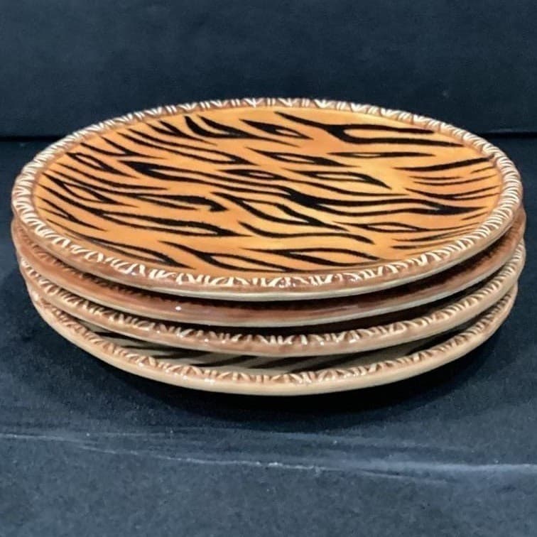 Ambiance Collection Safari Salad Plates, Set Of 4, Handmade Porcelain Dinnerware - Thumbnail 11