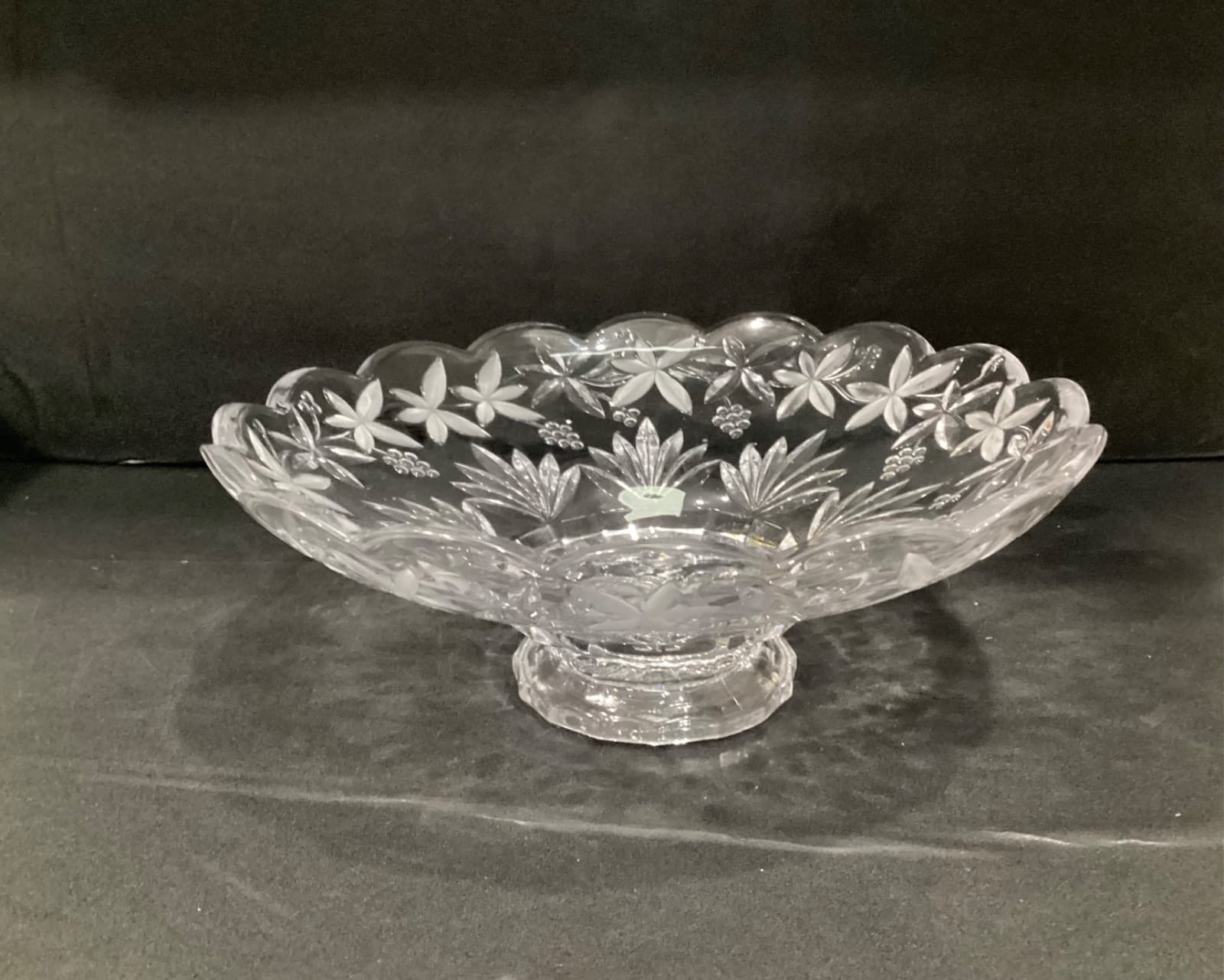 Vintage Mikasa Garden Terrace Footed Crystal Centerpiece Bowl 12" Frosted - Thumbnail 11