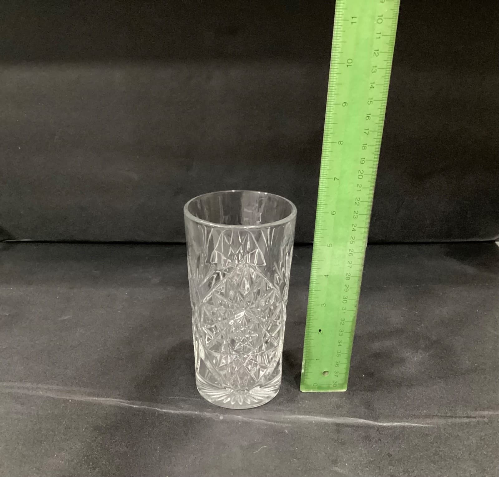 Libbey USA Hobstar Tall Highball Clear Glasses Set of 2 Star of David Cut - Thumbnail 5