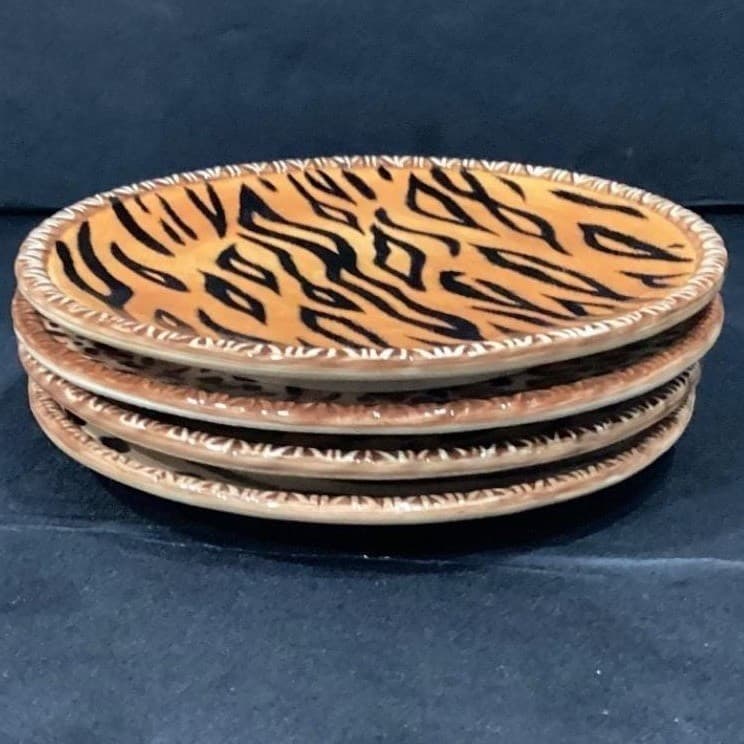 Ambiance Collection Safari Salad Plates, Set Of 4, Handmade Porcelain Dinnerware - Thumbnail 8