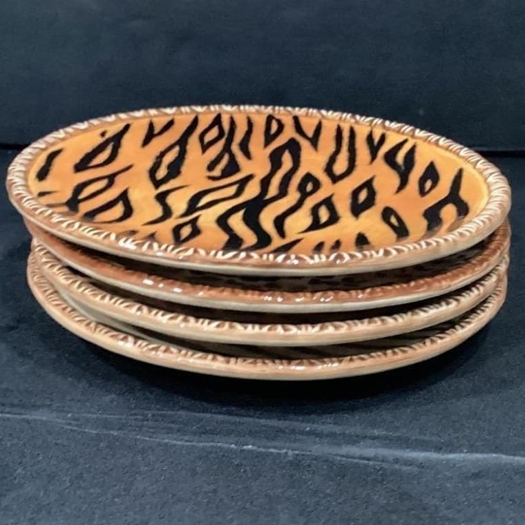 Ambiance Collection Safari Salad Plates, Set Of 4, Handmade Porcelain Dinnerware - Thumbnail 10
