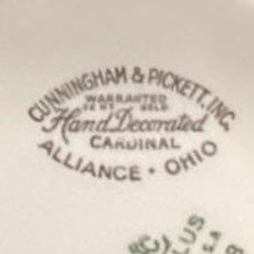 Cunningham & Pickett Cardinal Cereal Bowls, Set of 2, Vintage Floral Dinnerware - Thumbnail 4