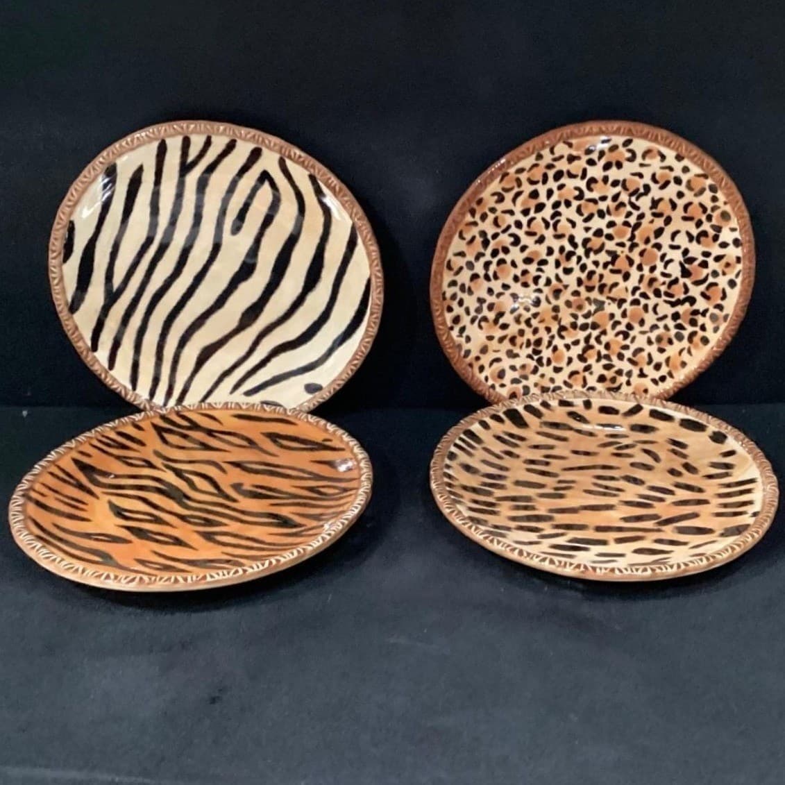 Ambiance Collection Safari Salad Plates, Set Of 4, Handmade Porcelain Dinnerware - Thumbnail 7