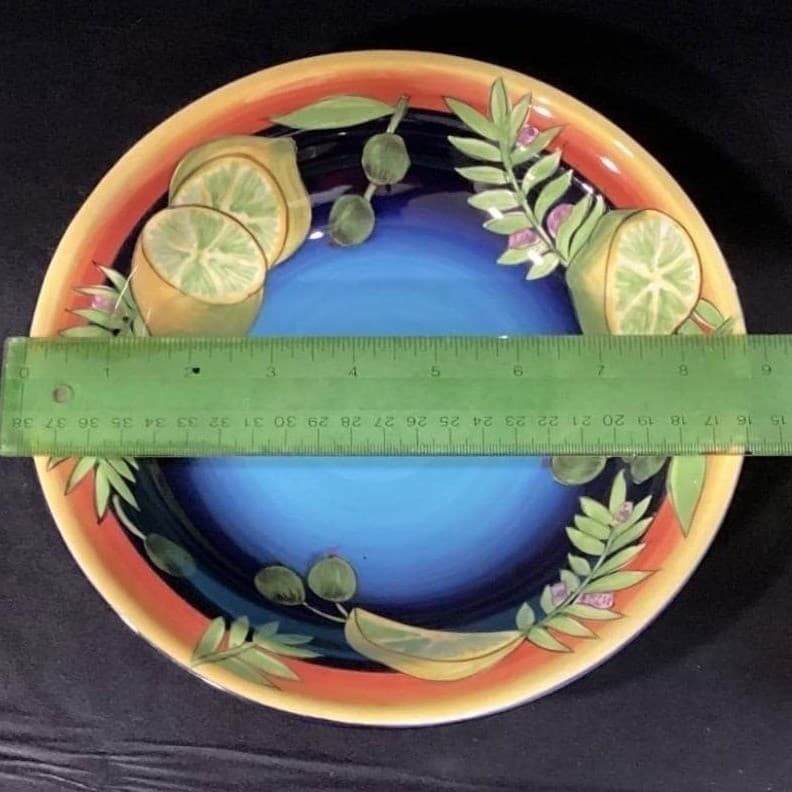Laurie Gates Gates Ware Pasta Bowls, Set of 2, Lemon Lime Olives Ceramic Dishes - Thumbnail 2