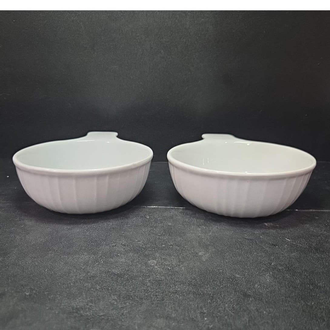 Bali Ware Ribbed White Grab It Bowls, Set of 2, Microwave & Oven Safe Dishware - Thumbnail 3