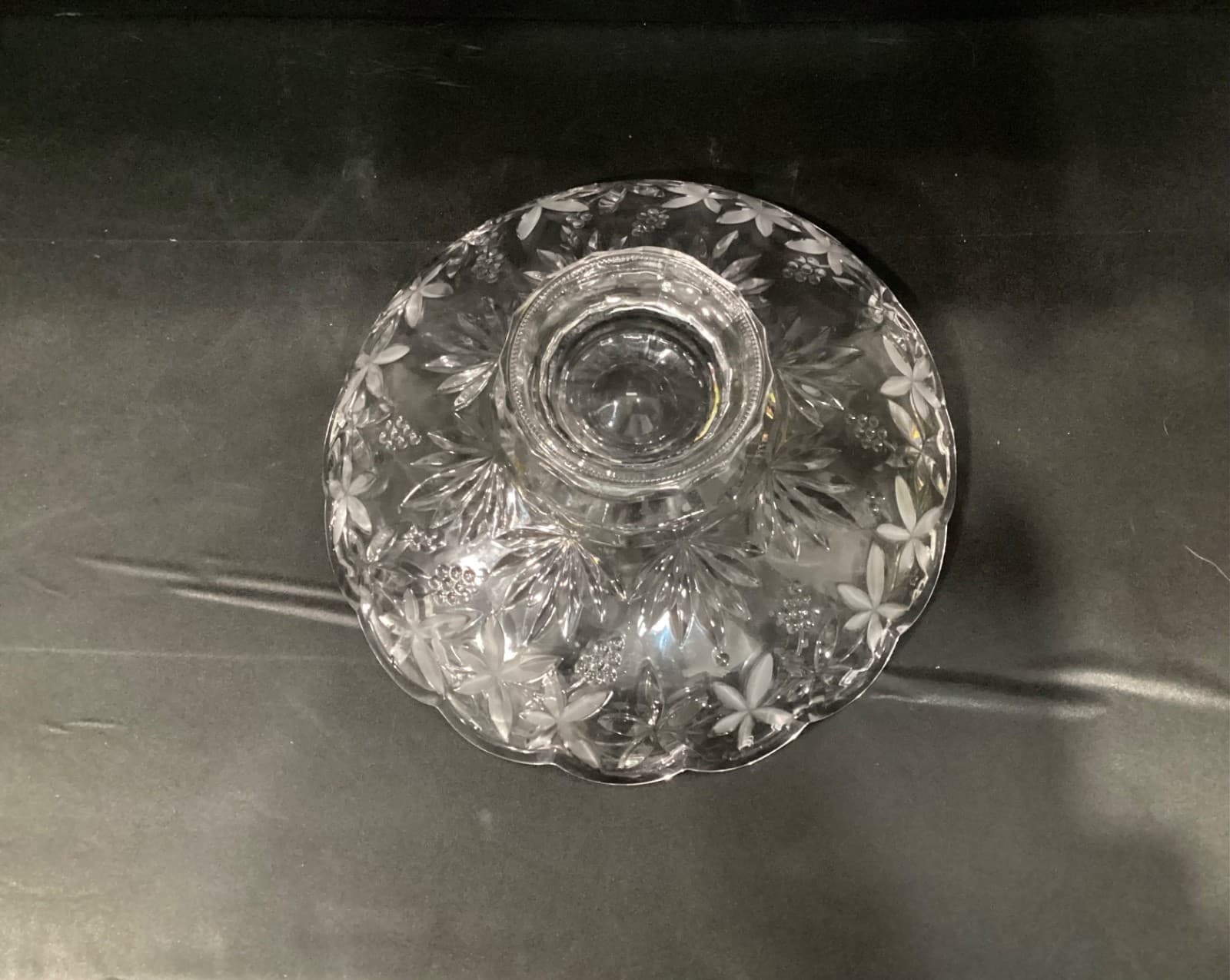 Vintage Mikasa Garden Terrace Footed Crystal Centerpiece Bowl 12" Frosted - Thumbnail 5
