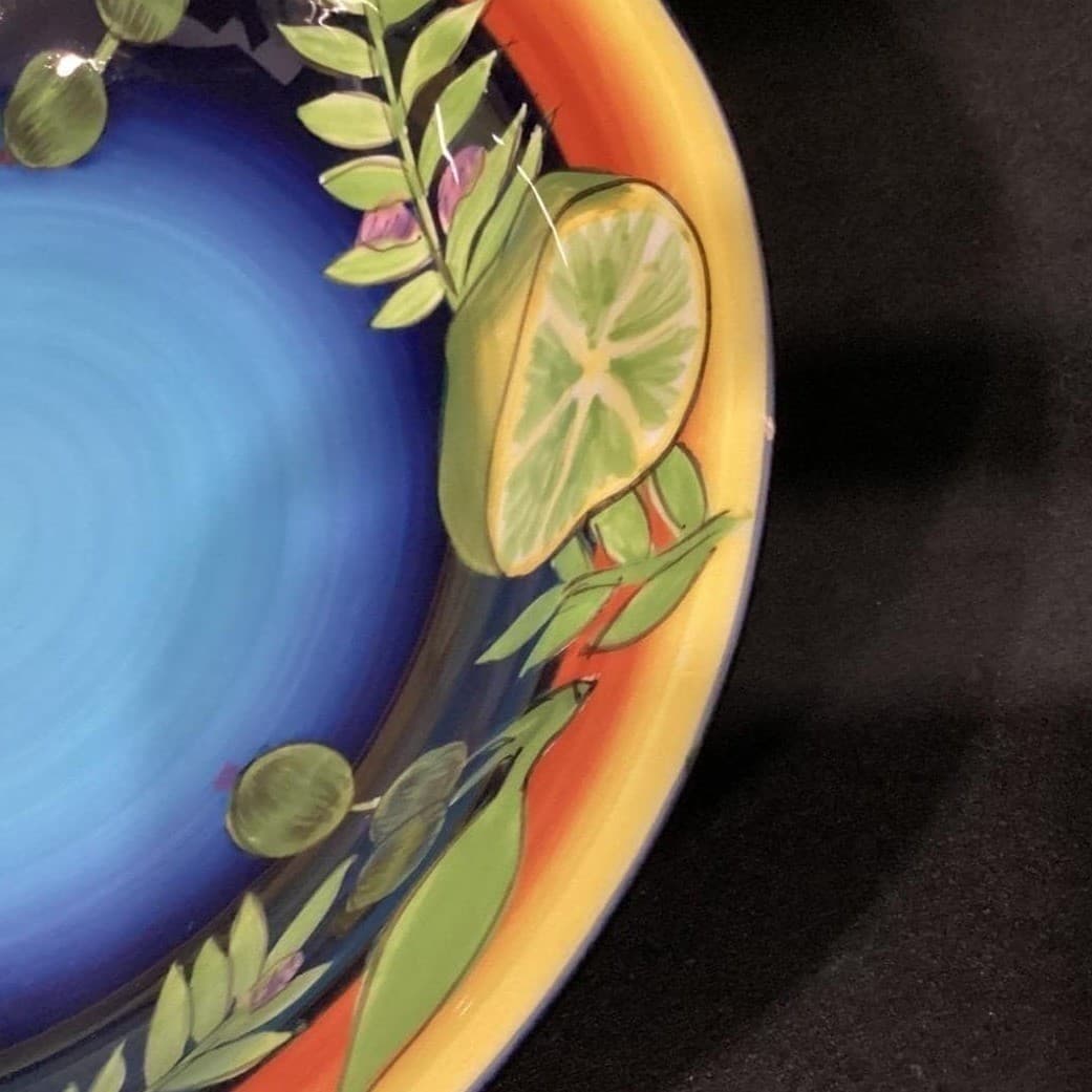 Laurie Gates Gates Ware Pasta Bowls, Set of 2, Lemon Lime Olives Ceramic Dishes - Thumbnail 9