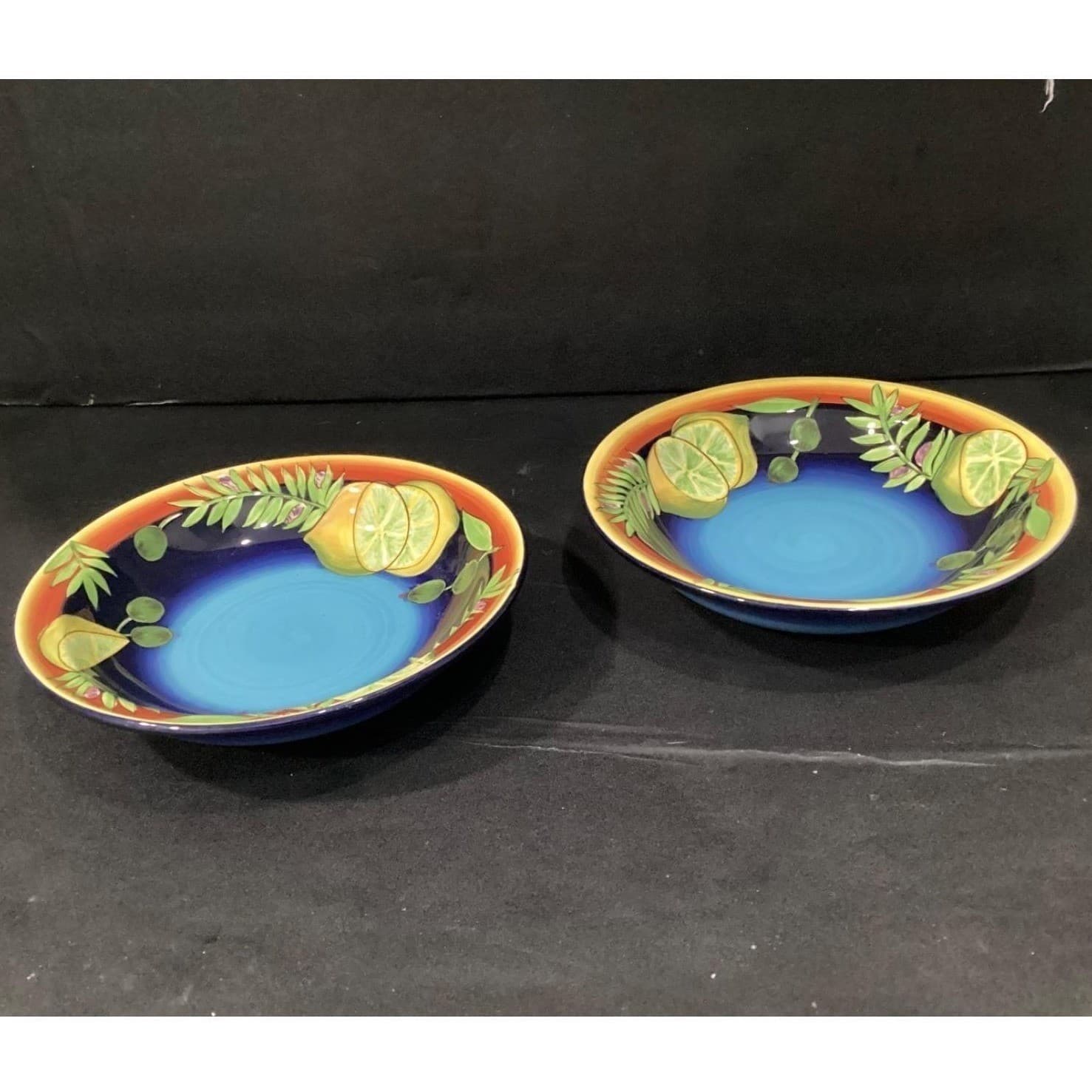Laurie Gates Gates Ware Pasta Bowls, Set of 2, Lemon Lime Olives Ceramic Dishes - Thumbnail 7