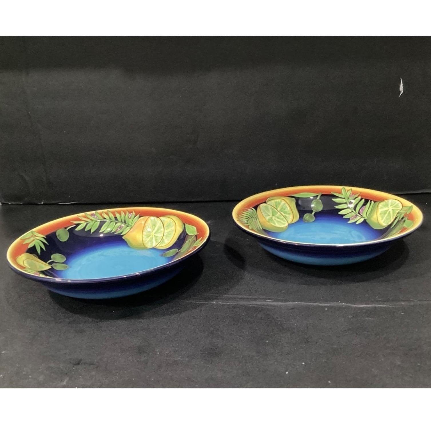 Laurie Gates Gates Ware Pasta Bowls, Set of 2, Lemon Lime Olives Ceramic Dishes - Thumbnail 8