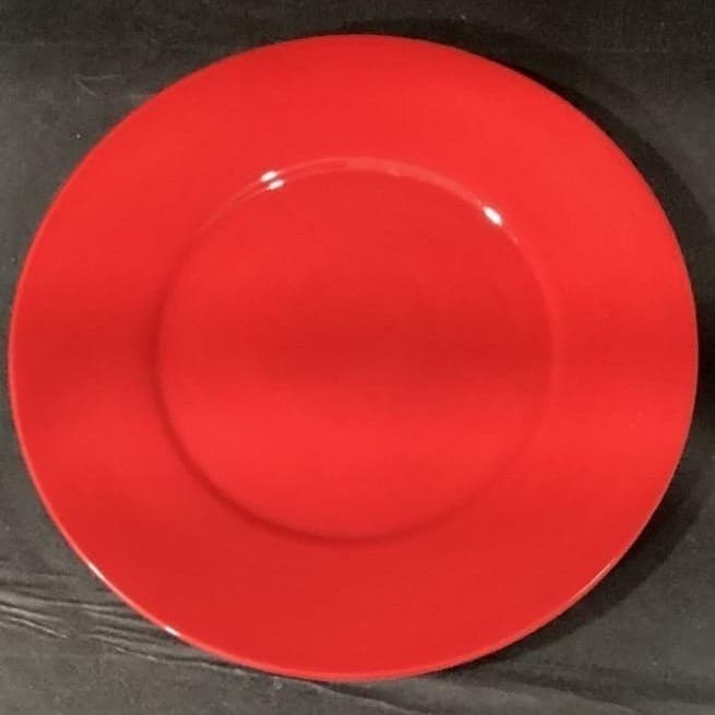 Tabletops Gallery Misto Red Salad Plates, Set of 2, Hand-Painted Stoneware - Thumbnail 4