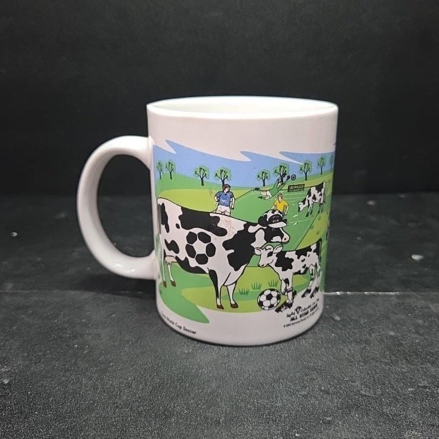 All Star Cows Coffee Cup, Vintage 2004 Collectible World Cup Soccer, Drinkware - Thumbnail 2