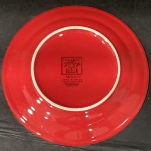 Tabletops Gallery Misto Red Salad Plates, Set of 2, Hand-Painted Stoneware - Thumbnail 3