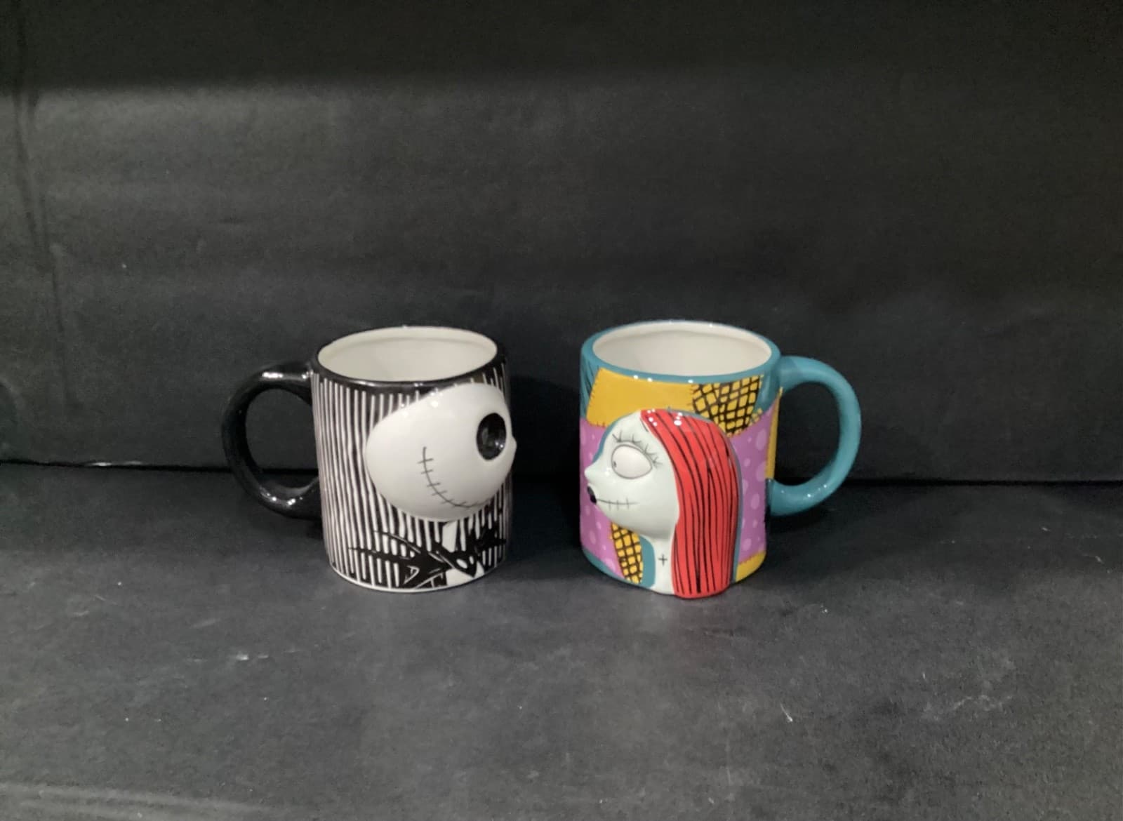 New Tim Burton 3D Sculpted Ceramic Mug Set Nightmare Before Christmas Disney - Thumbnail 2