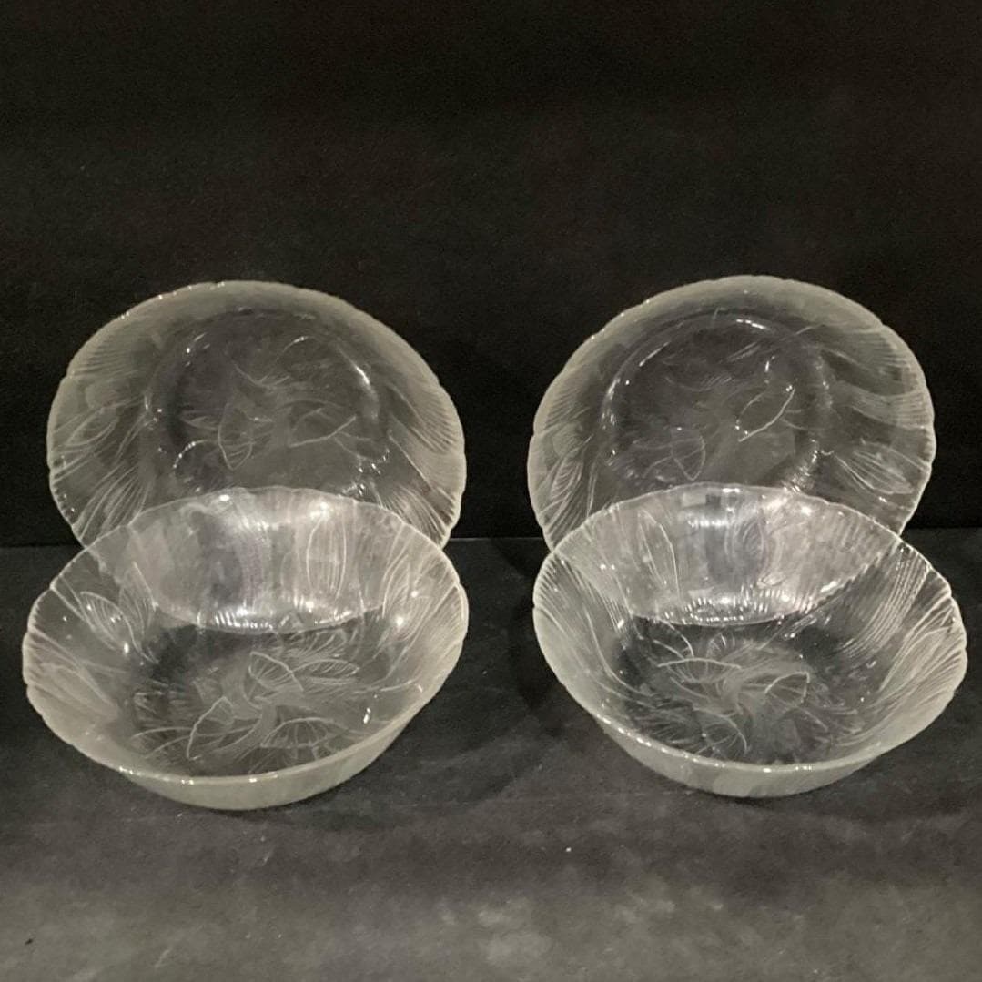 Arcoroc Canterbury Crocus Cereal Bowls, Set of 4 Vintage Pressed Glass Tableware - Thumbnail 7