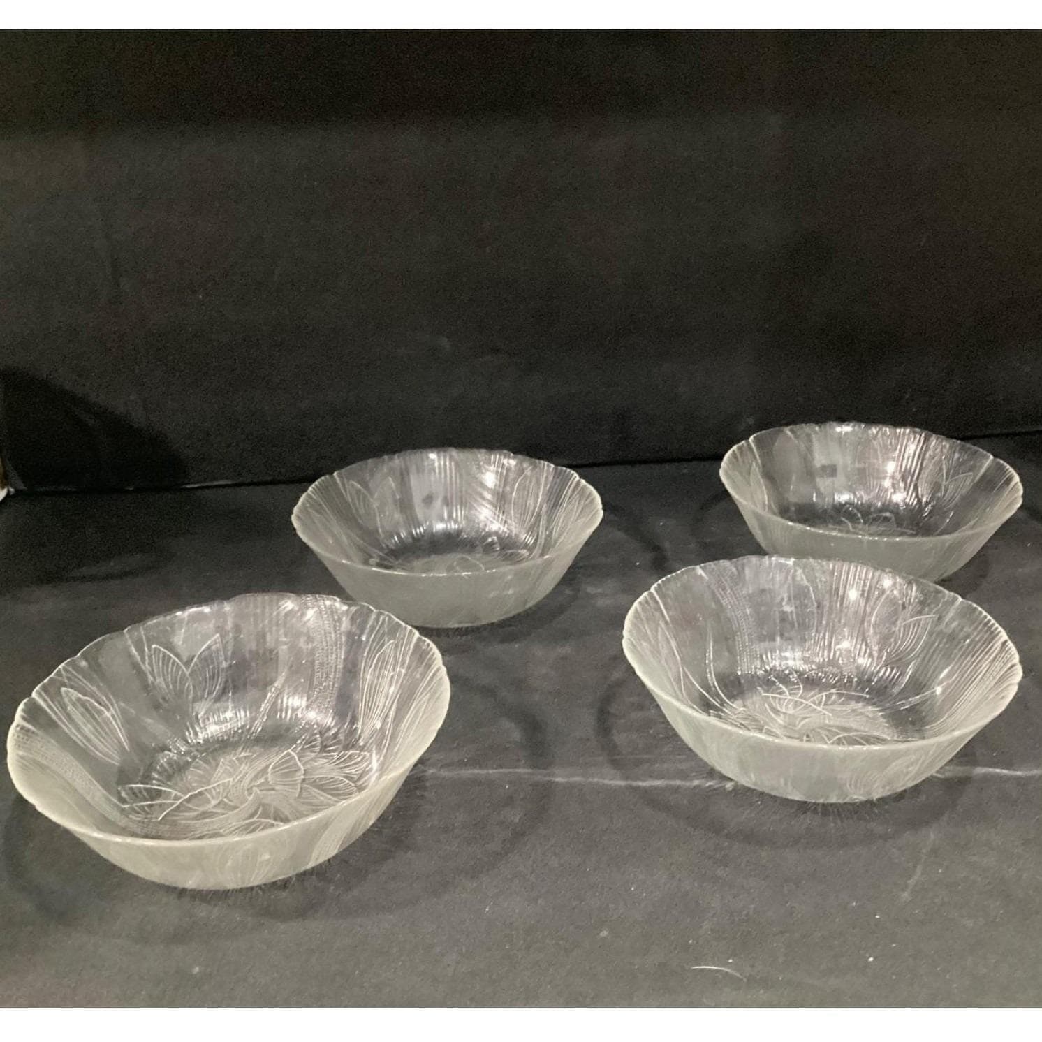 Arcoroc Canterbury Crocus Cereal Bowls, Set of 4 Vintage Pressed Glass Tableware - Thumbnail 6