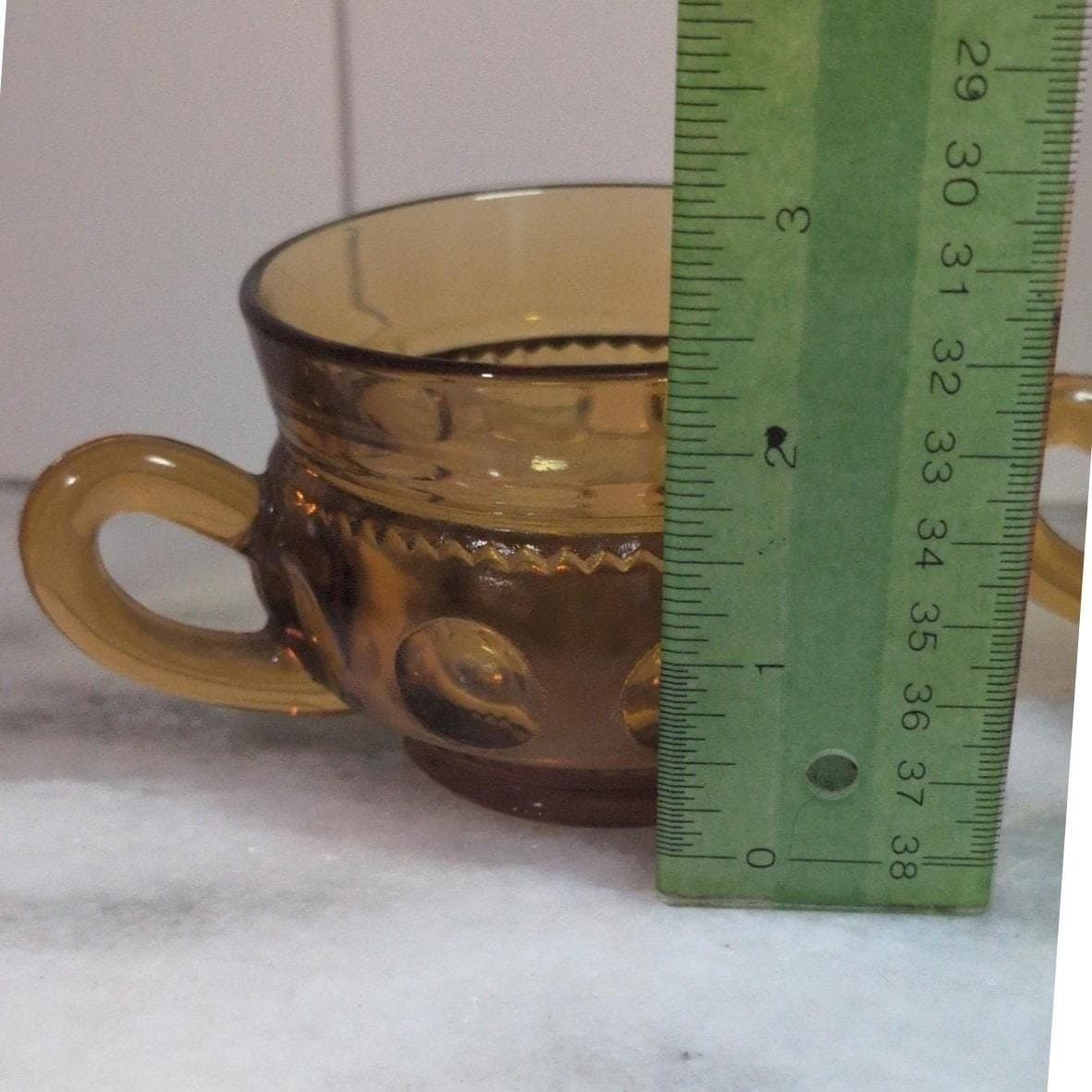 Indiana Glass Kings Crown Thumbprint Amber Coffee & Snack Plates, Set of 4 - Thumbnail 11