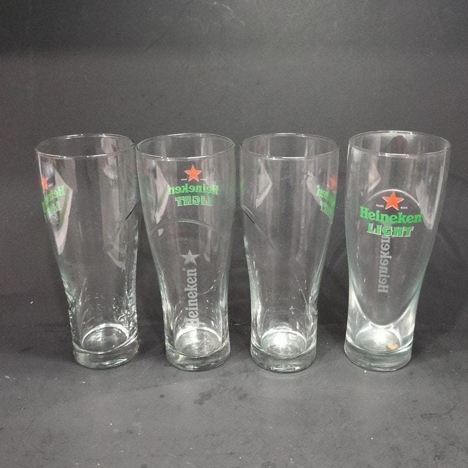 Heineken Light Beer Pilsner Glasses, Set of 4, Red Star Logo Design, Replacement - Thumbnail 8