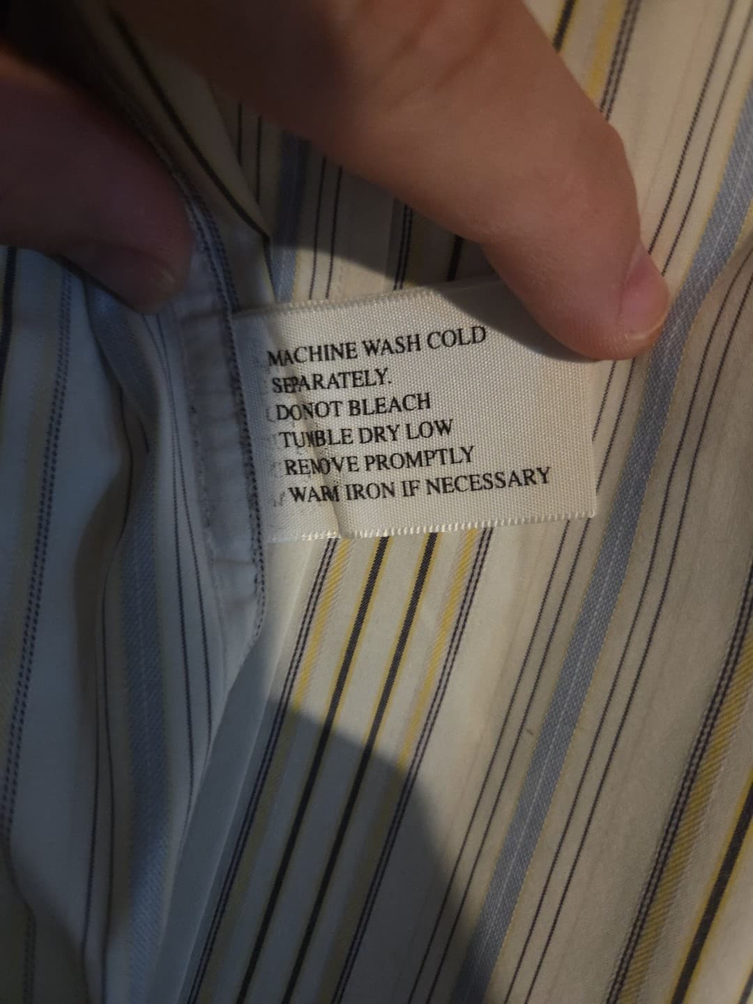 Nay Nast Shirt Mens XL Blue Yellow Gray Striped Button Up Long Sleeve - Thumbnail 7