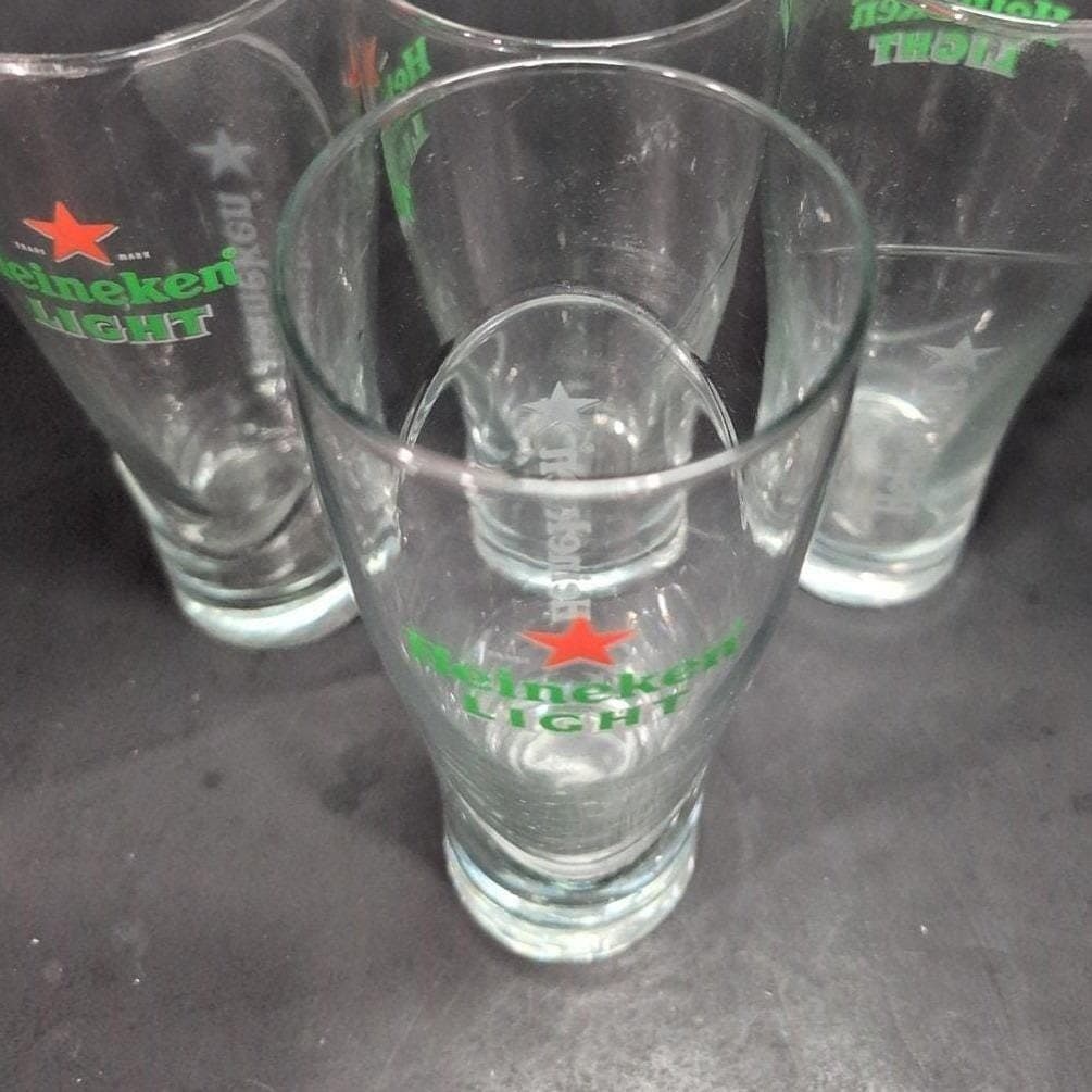 Heineken Light Beer Pilsner Glasses, Set of 4, Red Star Logo Design, Replacement - Thumbnail 6