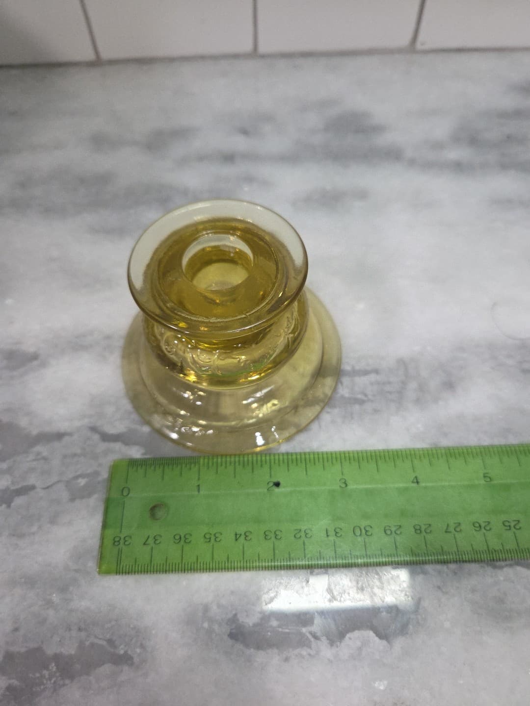 Federal Madrid Amber Glass Candlestick Holder, Vintage Depression Glass, Decor - Thumbnail 8