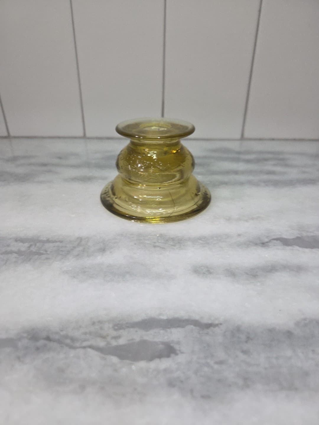 Federal Madrid Amber Glass Candlestick Holder, Vintage Depression Glass, Decor - Thumbnail 4