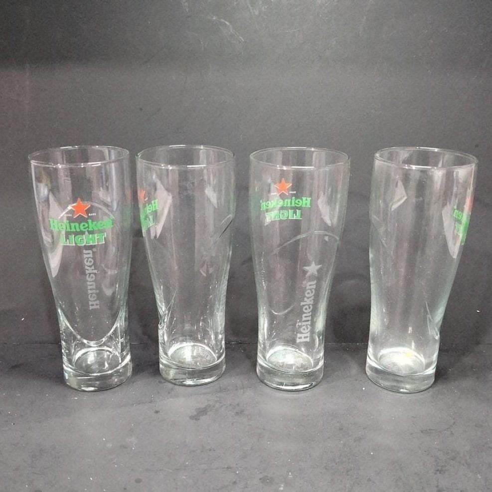 Heineken Light Beer Pilsner Glasses, Set of 4, Red Star Logo Design, Replacement - Thumbnail 7