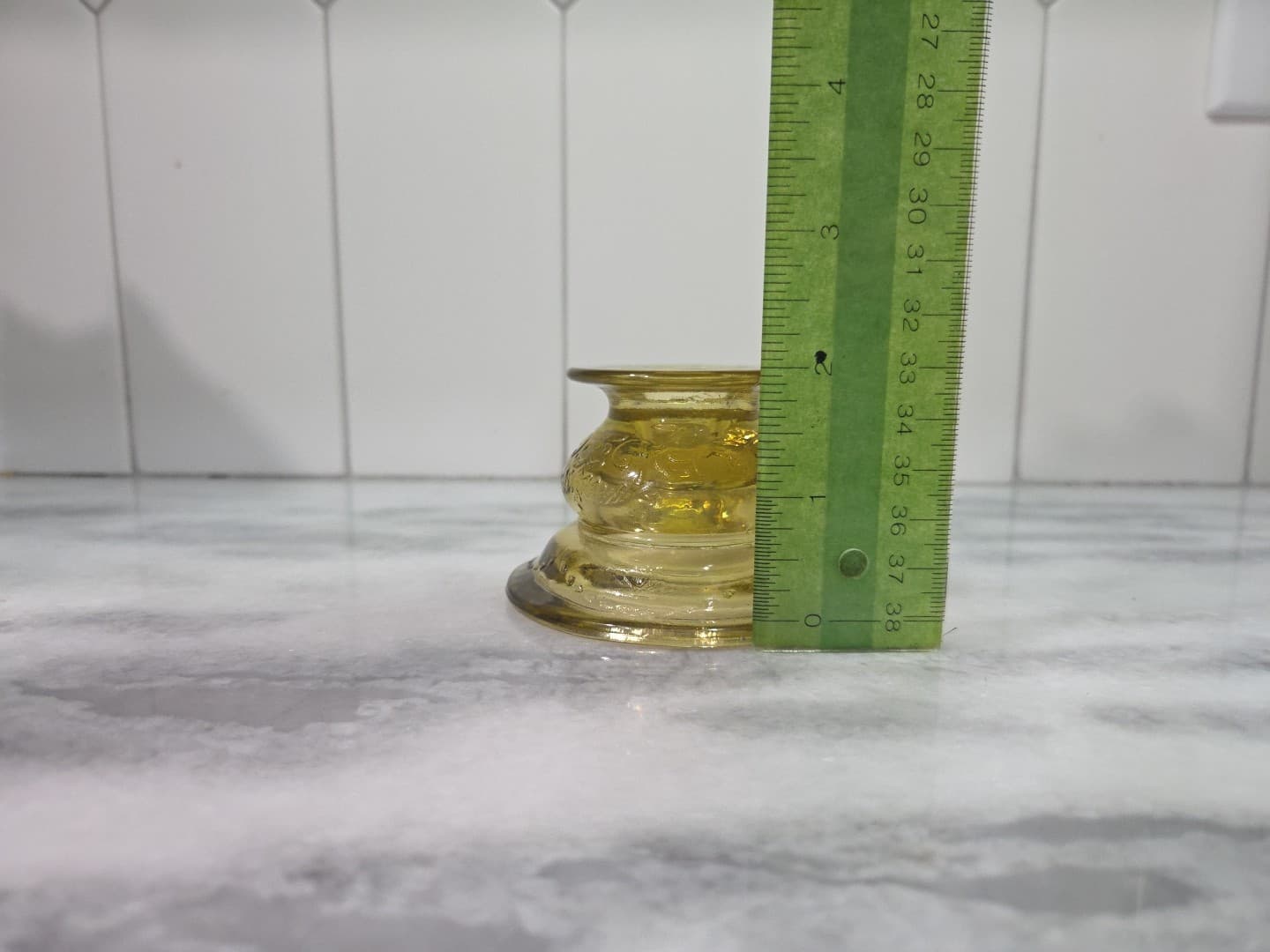 Federal Madrid Amber Glass Candlestick Holder, Vintage Depression Glass, Decor - Thumbnail 7