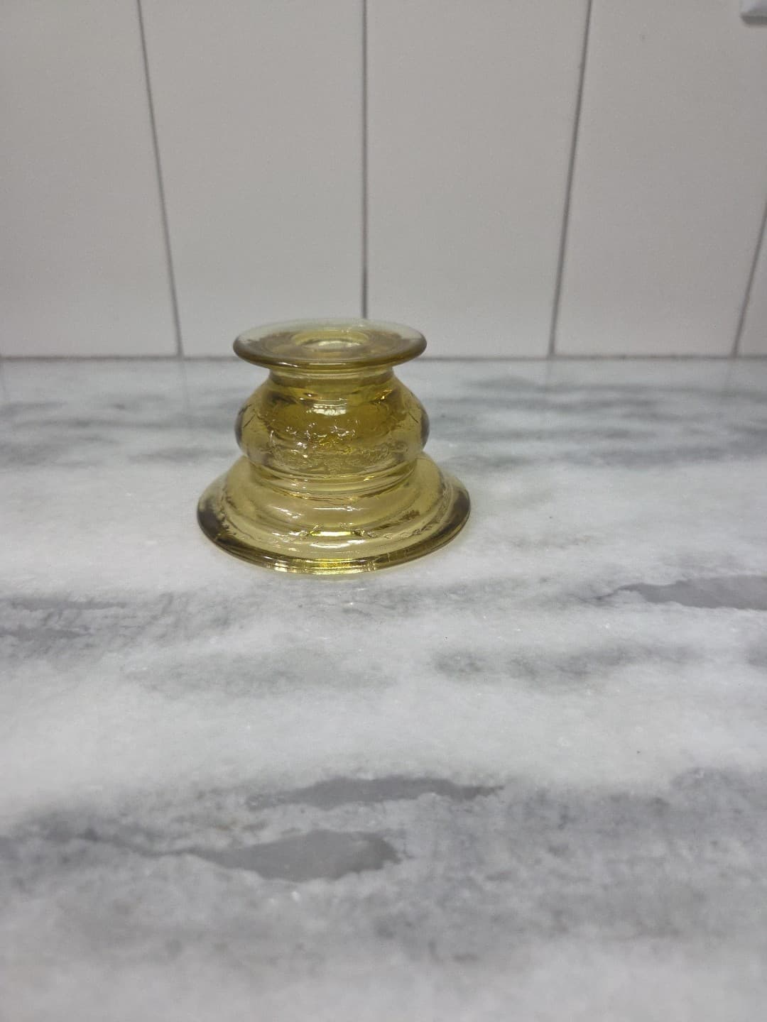 Federal Madrid Amber Glass Candlestick Holder, Vintage Depression Glass, Decor - Thumbnail 2