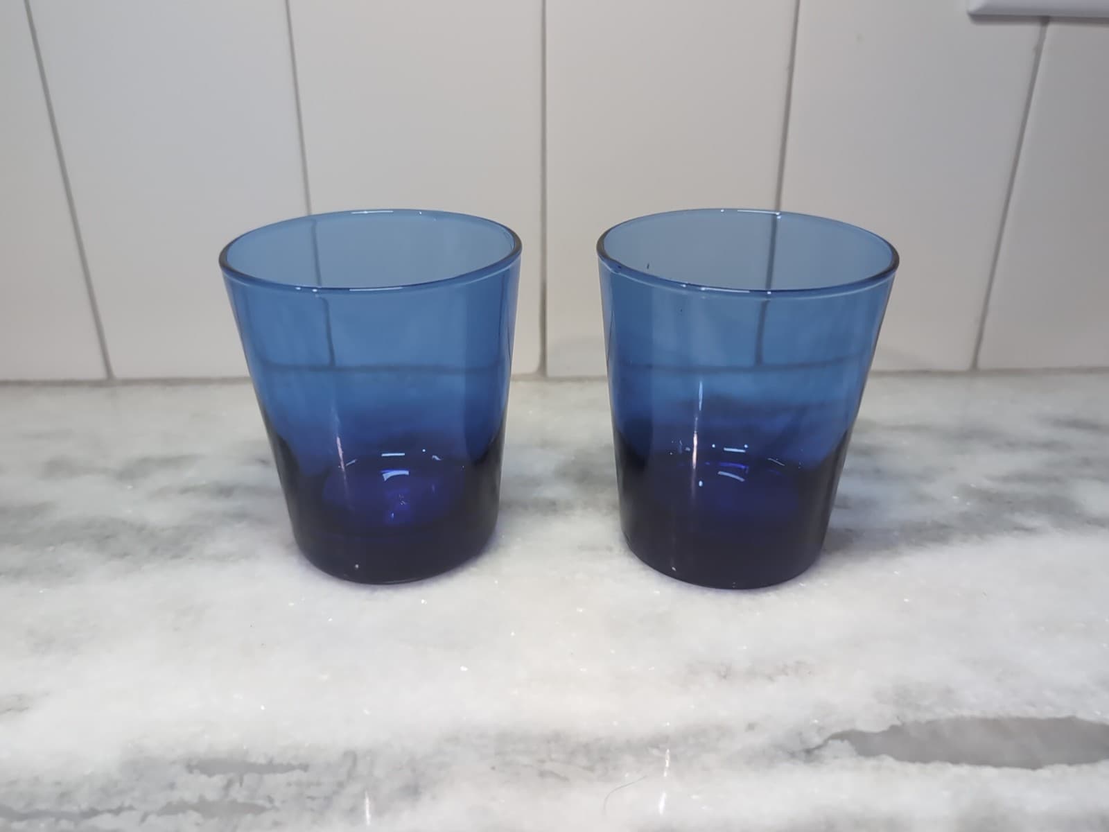 Anchor Hocking Cobalt Blue Whiskey Glasses, Old Fashioned Glasses, Barware - Thumbnail 3