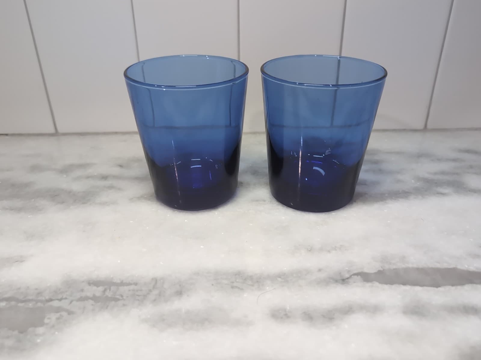 Anchor Hocking Cobalt Blue Whiskey Glasses, Old Fashioned Glasses, Barware - Thumbnail 4