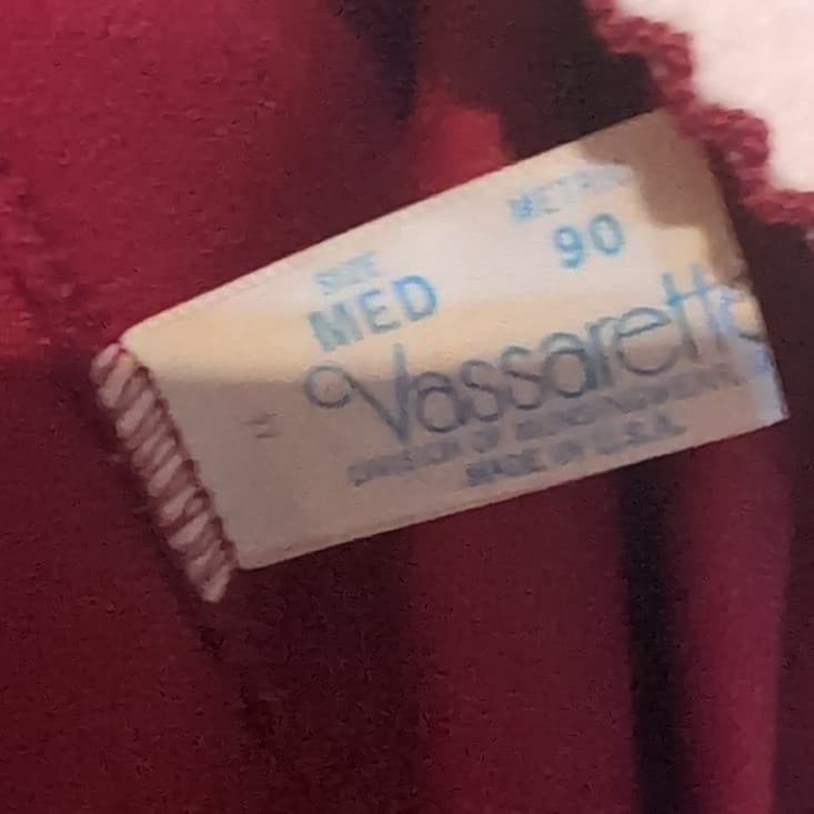 Vassarette Women's Medium Red Zip Nightgown, Vintage Sleepwear Striped Nightgown - Thumbnail 6