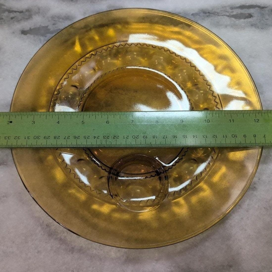 Indiana Glass Kings Crown Thumbprint Amber Coffee & Snack Plates, Set of 4 - Thumbnail 6