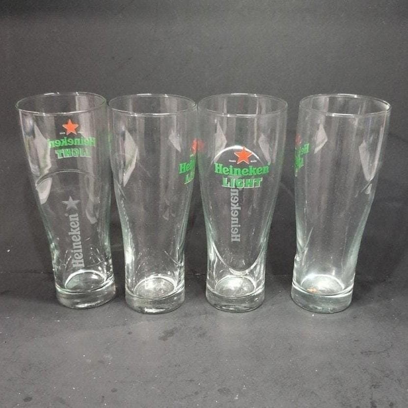 Heineken Light Beer Pilsner Glasses, Set of 4, Red Star Logo Design, Replacement - Thumbnail 9