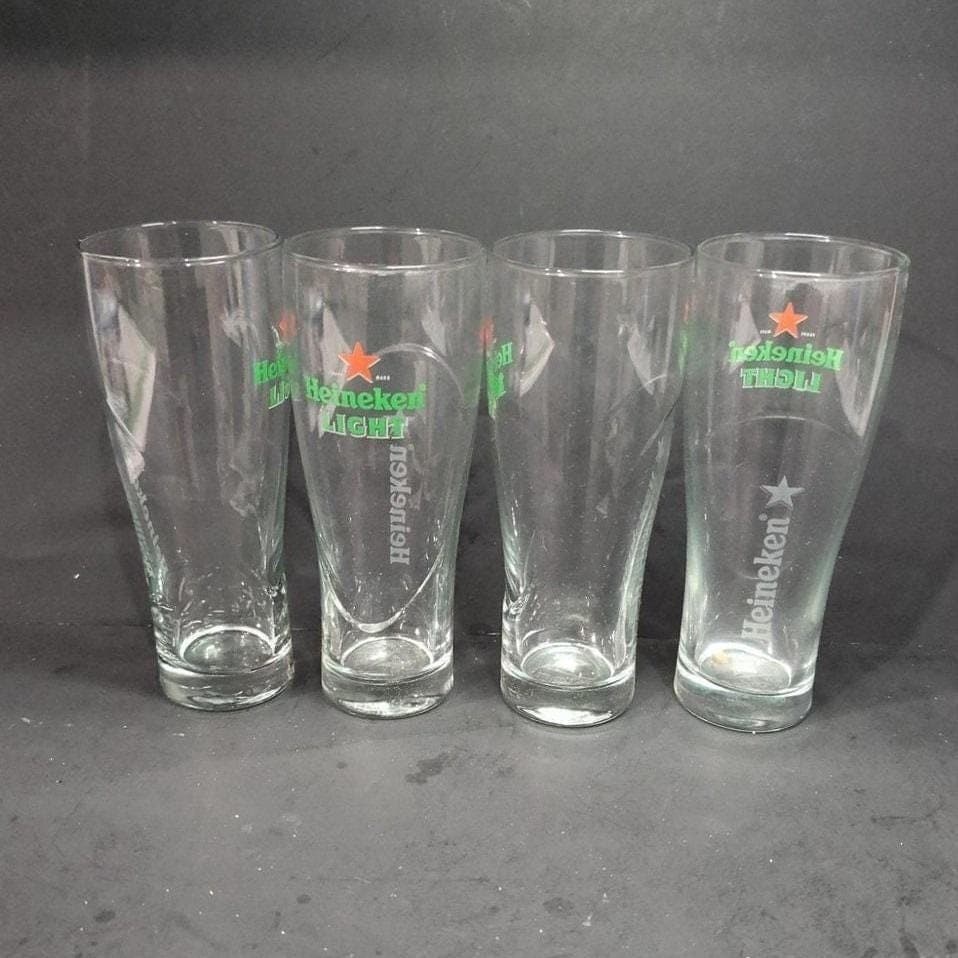 Heineken Light Beer Pilsner Glasses, Set of 4, Red Star Logo Design, Replacement - Thumbnail 10