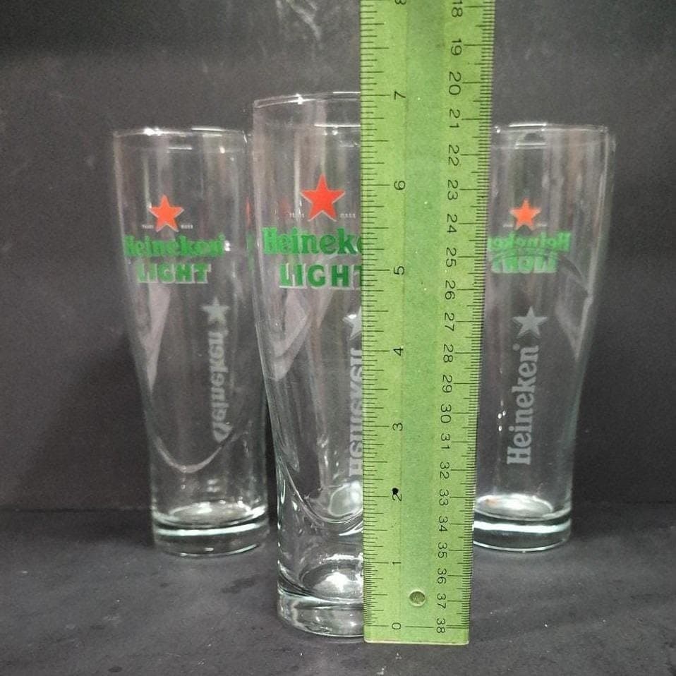 Heineken Light Beer Pilsner Glasses, Set of 4, Red Star Logo Design, Replacement - Thumbnail 2