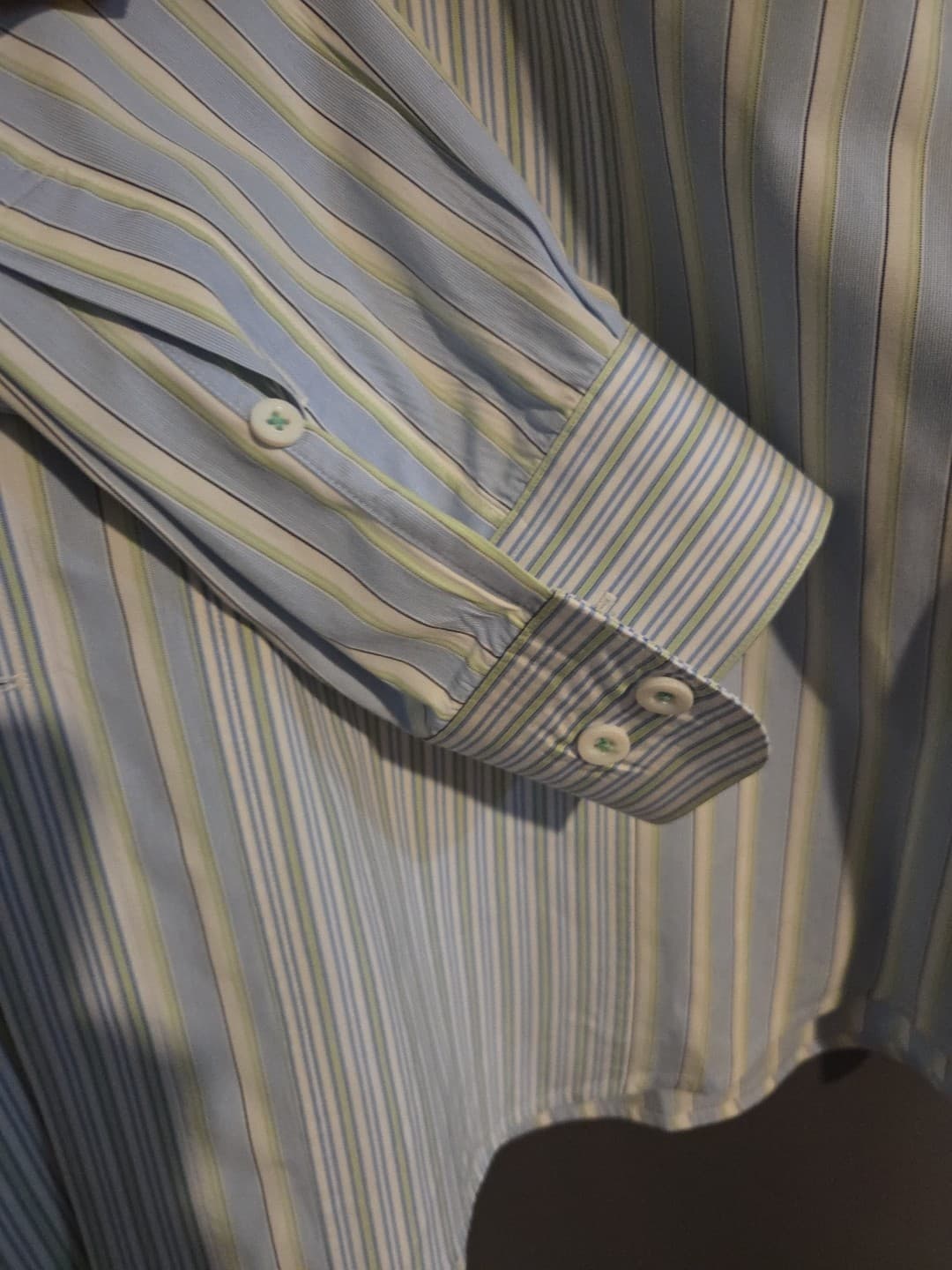 Nay Nast Shirt Mens XL Blue Green Striped Button Up Long Sleeve Office Casual - Thumbnail 6