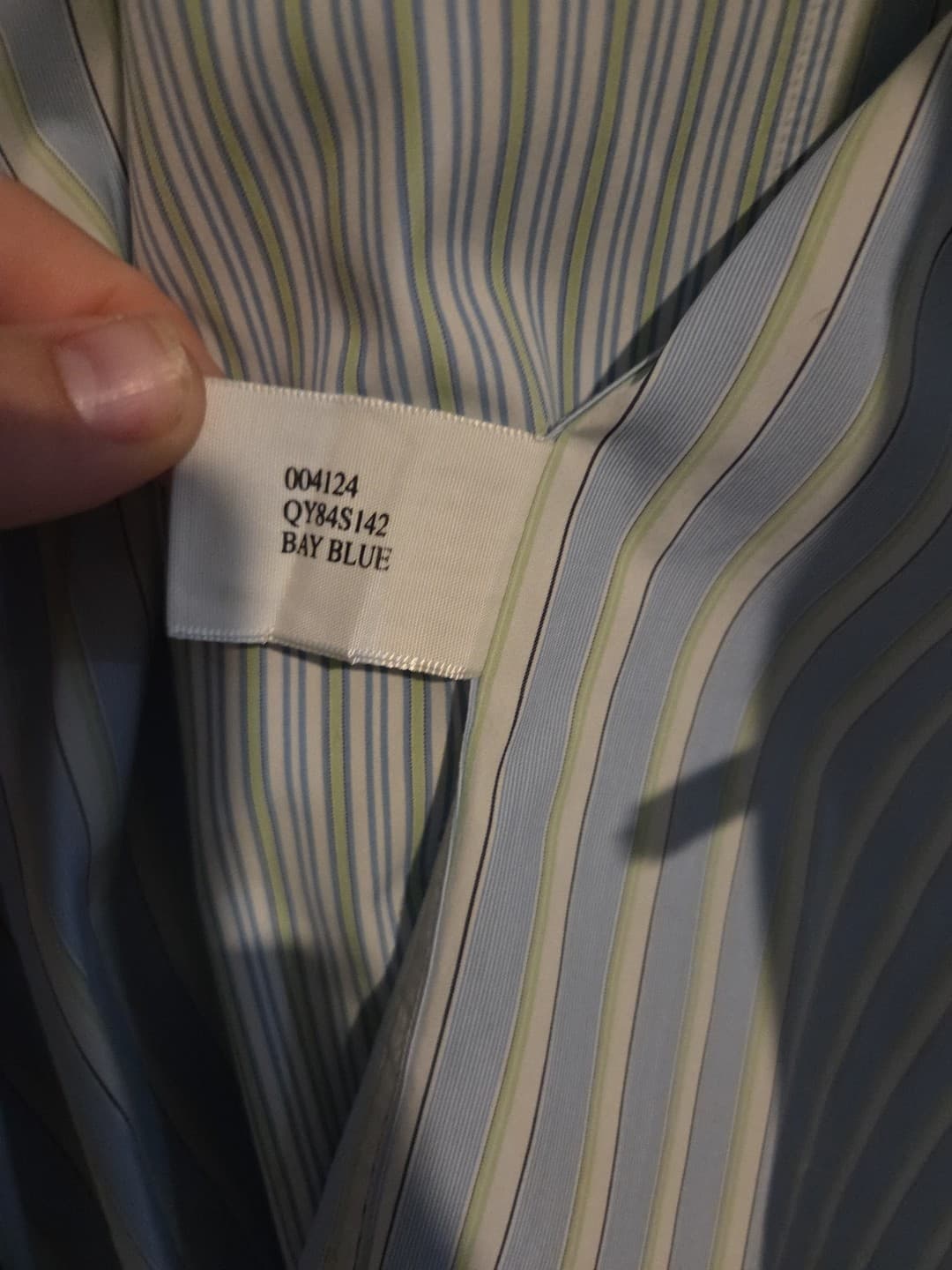 Nay Nast Shirt Mens XL Blue Green Striped Button Up Long Sleeve Office Casual - Thumbnail 8