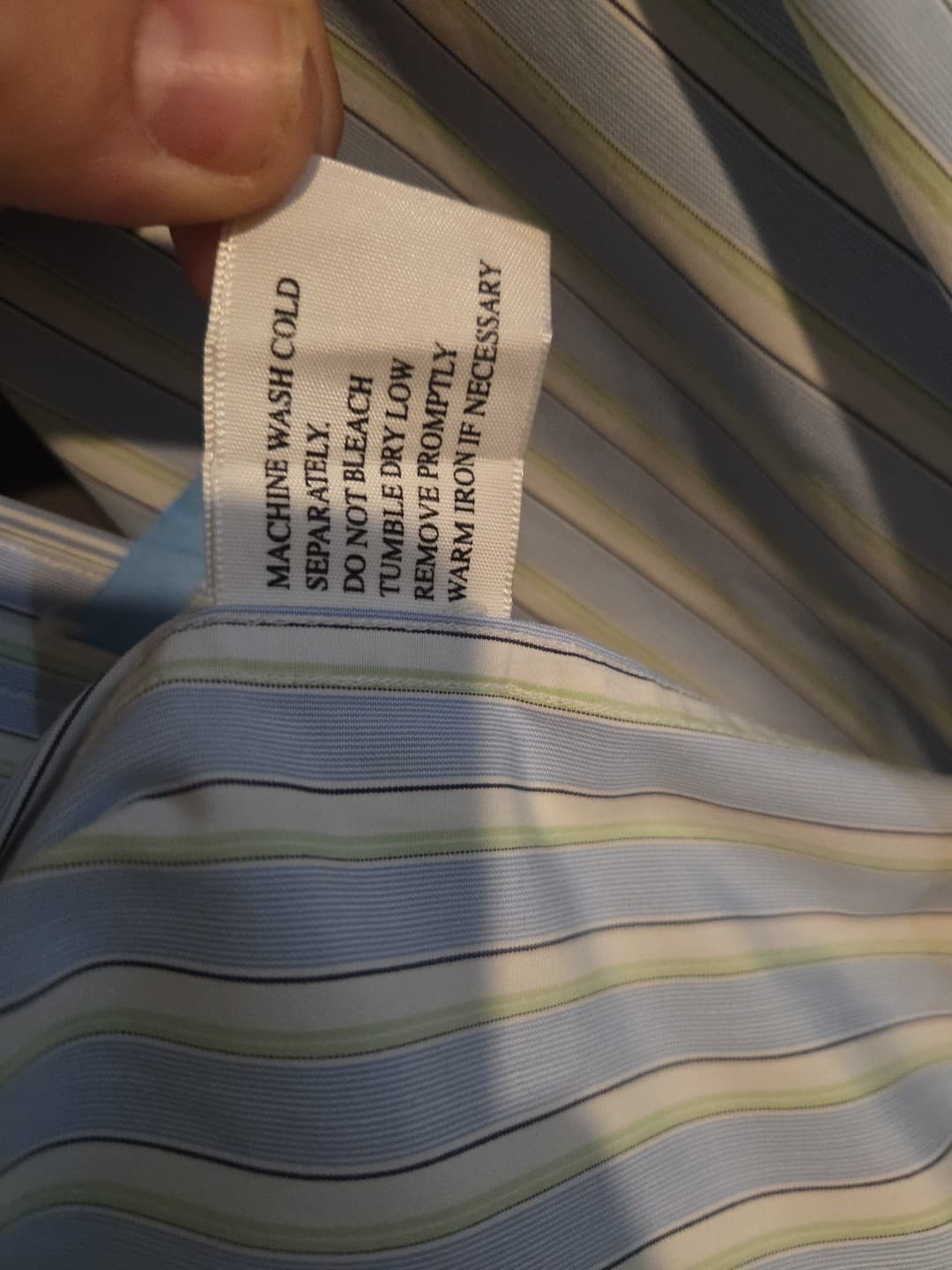 Nay Nast Shirt Mens XL Blue Green Striped Button Up Long Sleeve Office Casual - Thumbnail 7