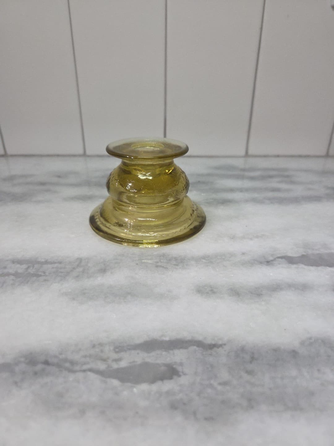 Federal Madrid Amber Glass Candlestick Holder, Vintage Depression Glass, Decor - Thumbnail 3