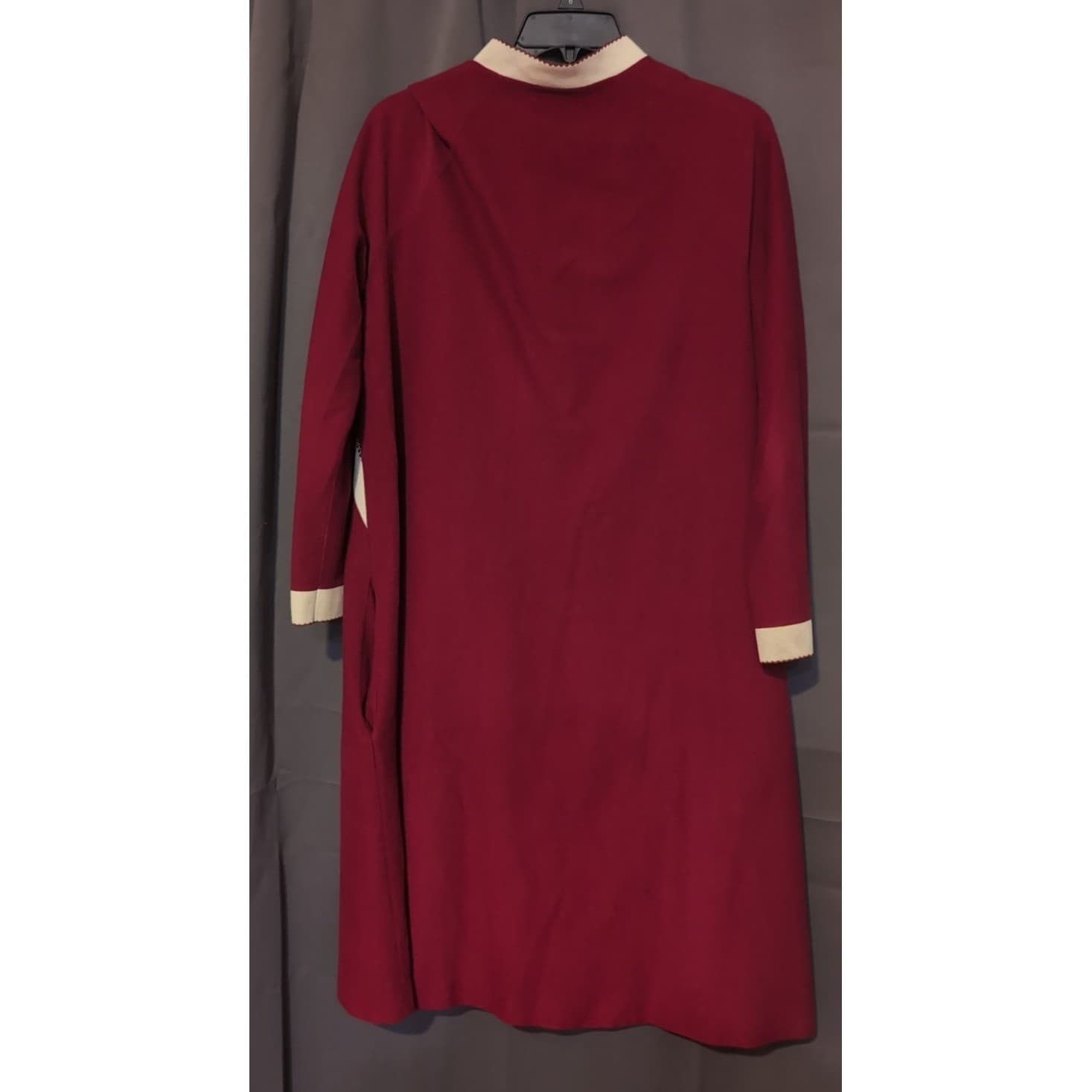 Vassarette Women's Medium Red Zip Nightgown, Vintage Sleepwear Striped Nightgown - Thumbnail 4