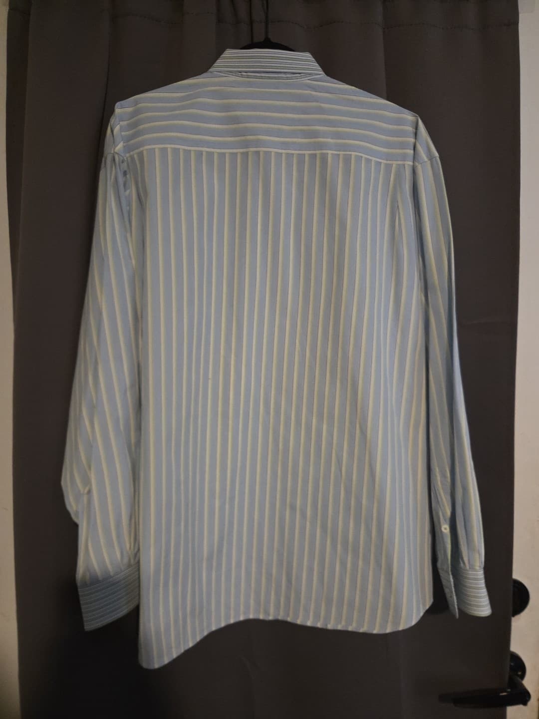 Nay Nast Shirt Mens XL Blue Green Striped Button Up Long Sleeve Office Casual - Thumbnail 2