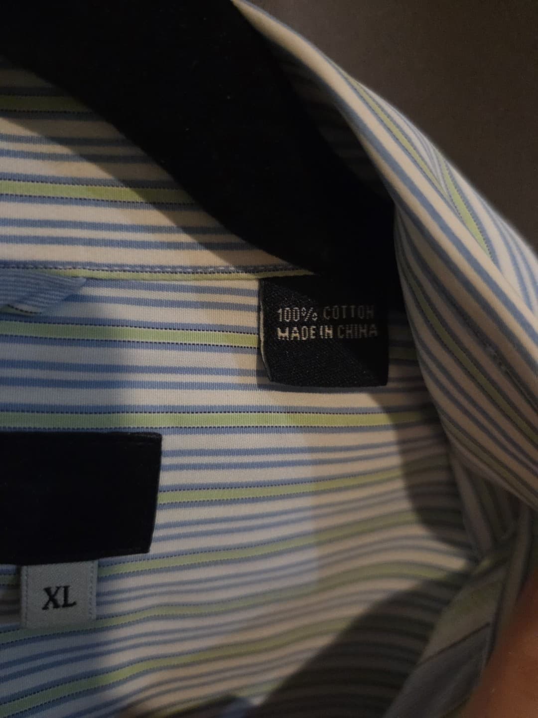 Nay Nast Shirt Mens XL Blue Green Striped Button Up Long Sleeve Office Casual - Thumbnail 4