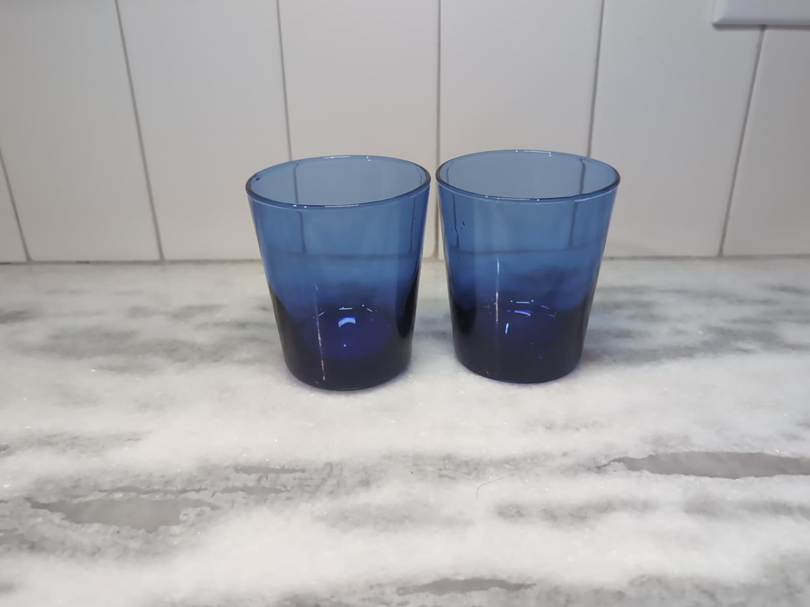 Anchor Hocking Cobalt Blue Whiskey Glasses, Old Fashioned Glasses, Barware - Thumbnail 2