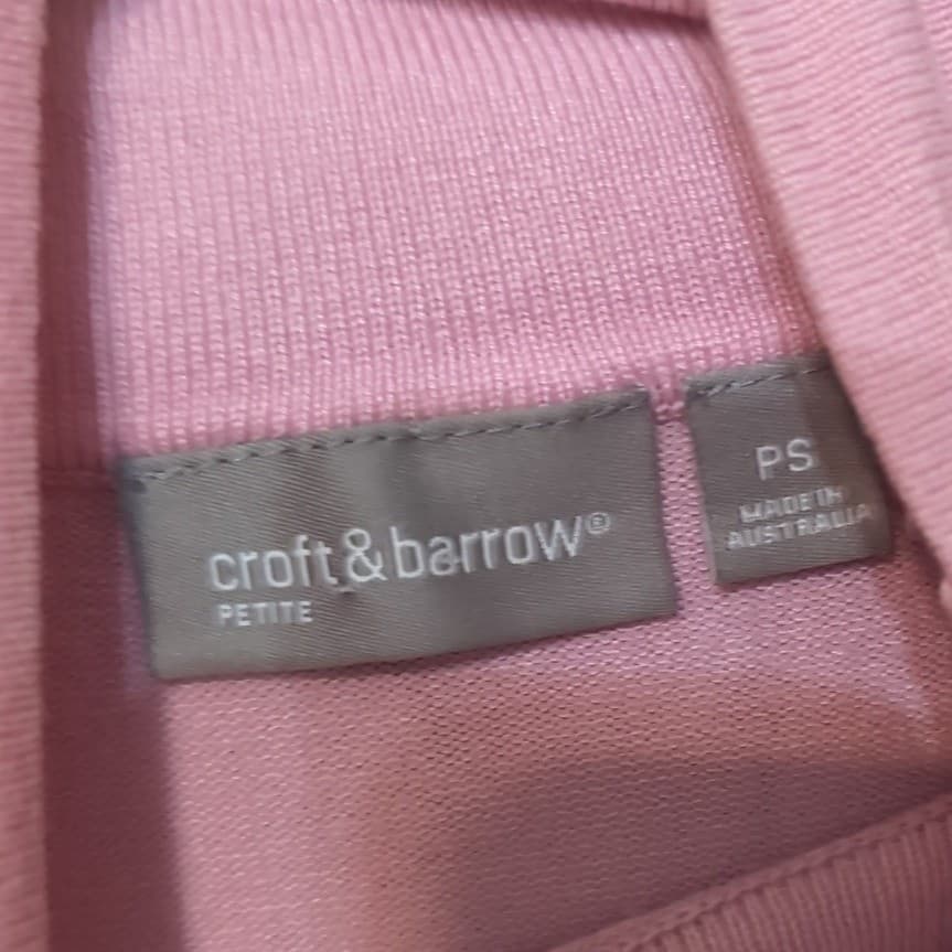 Croft & Barrow Women's PS Pink Turtleneck Shirt, Long Sleeves, Rhinestone Detail - Thumbnail 6